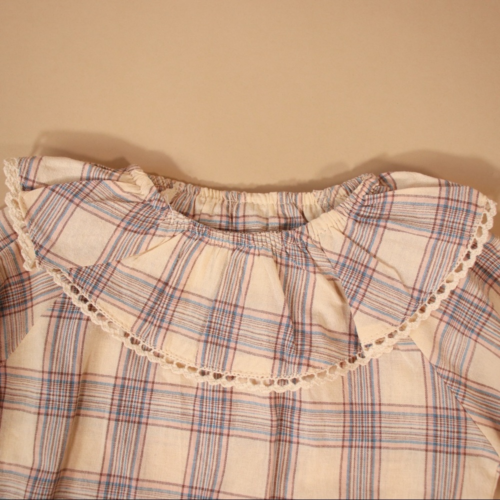 Plaid Overall Short Set Collared Matching Set - Picture 5 of 11